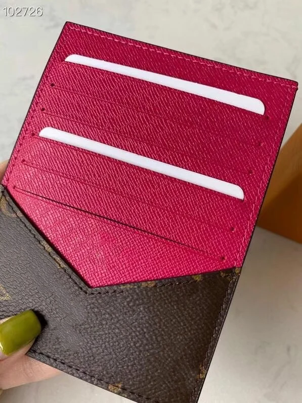 

Luxury wallet classic black plaid card practical style two-color stitching