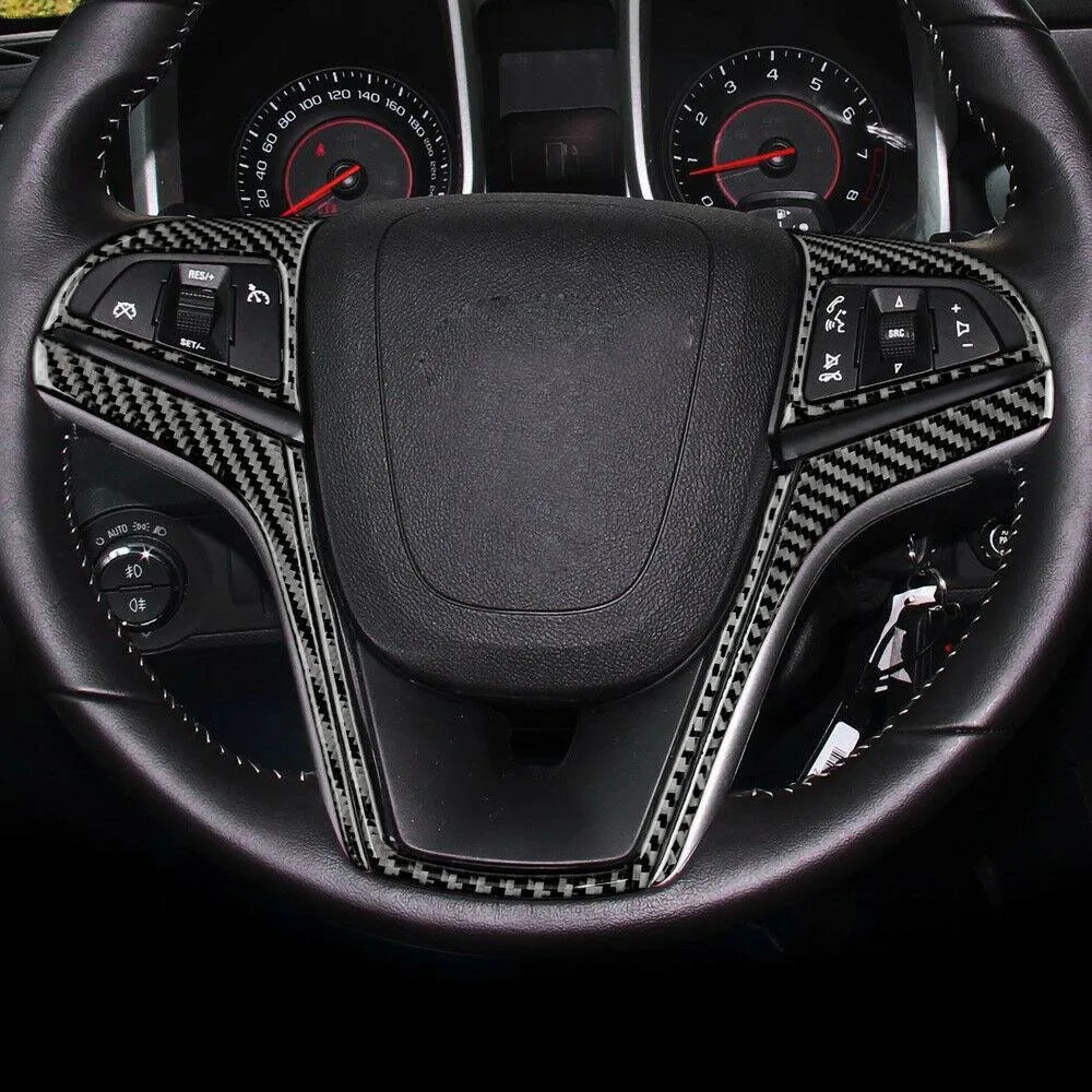 

2013-2015 Steering Wheel 5PCS Sticker Accessories Black Car Carbon Fiber