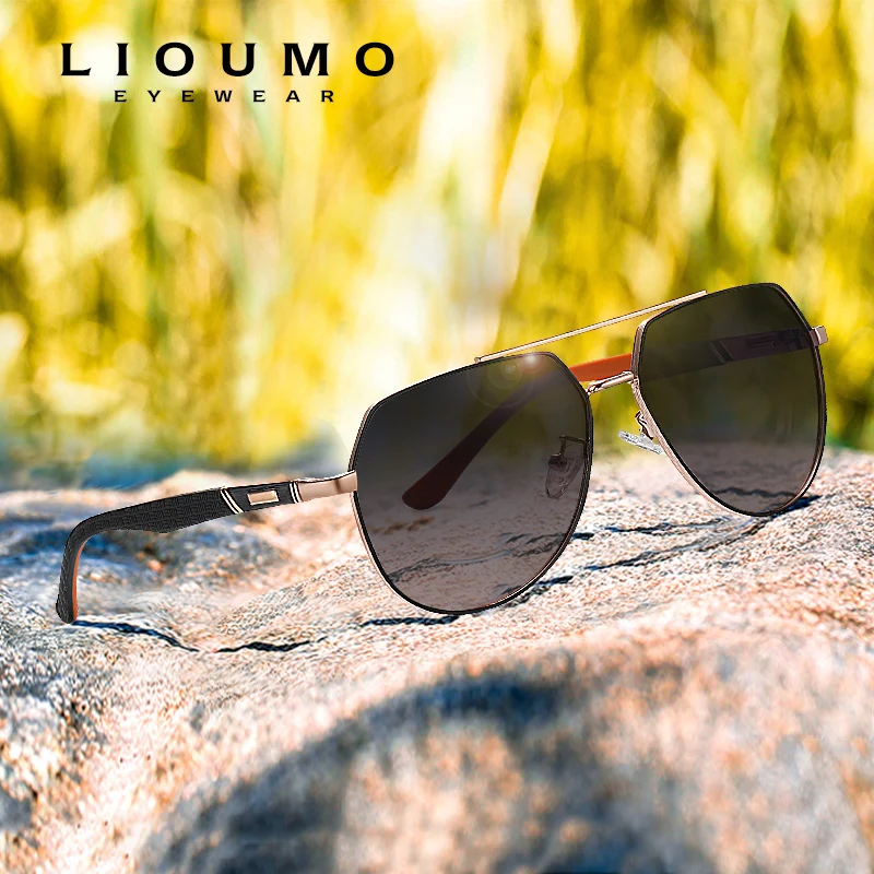 

LIOUMO Vintage Sun Glasses Women Classic Aviation Men Polarized Sunglasses Trendy Shade Driving Goggles Gradient gafas de sol