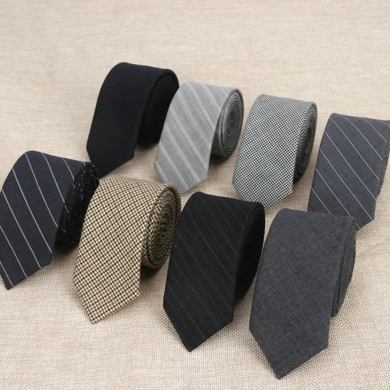 

Fashion Wool Ties For Men Skinny Solid Casual Neckties Corbata Slim Striped Necktie for Wedding Gift Suit Cravat Accessories