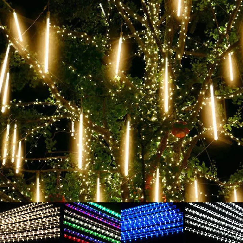 

New Year 30/50cm Meteor Shower Rain 8 Tubes LED String Lights Waterproof Christmas Outdoor Patio Wedding Tree Party Decoration