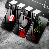scp special containment logo phone cases tempered glass for iphone 12 pro max mini 11 pro xr xs max 8 x 7 6s 6 plus se 2020 case