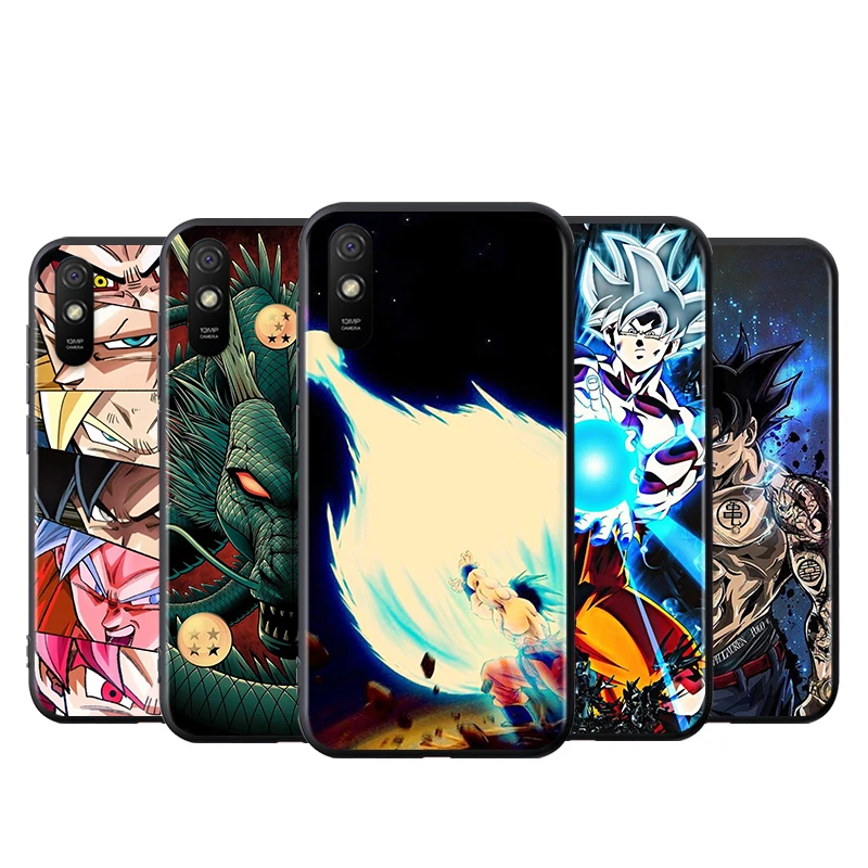 

For Xiaomi Redmi 9i 9T 9A 9C 9 8A 8 GO 7 7A S2 Y2 6 6A 5 5A 4X Prime Pro Plus Cas Anime-Dragon-Ball Shell Black Soft Phone Case