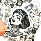 Наклейки для ноутбука, скейтборда, 1050шт.упак., крутые, черно-белые, в готическом стиле, стикеры для ужасов, триллеров, наклейки для гитары