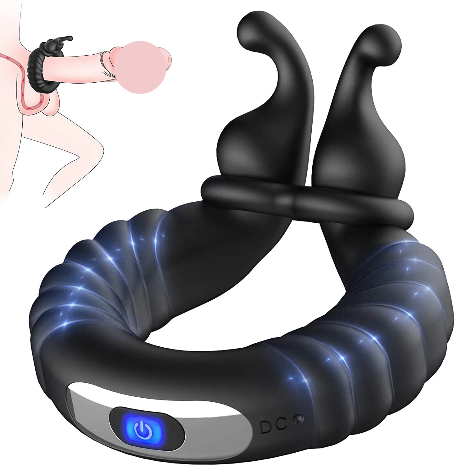 

Penis Ring Vibrator Delay Ejaculation Cock Ring Adjustable Size Longer Harder Chastity Device Prostate Massager Sex Toy For Men