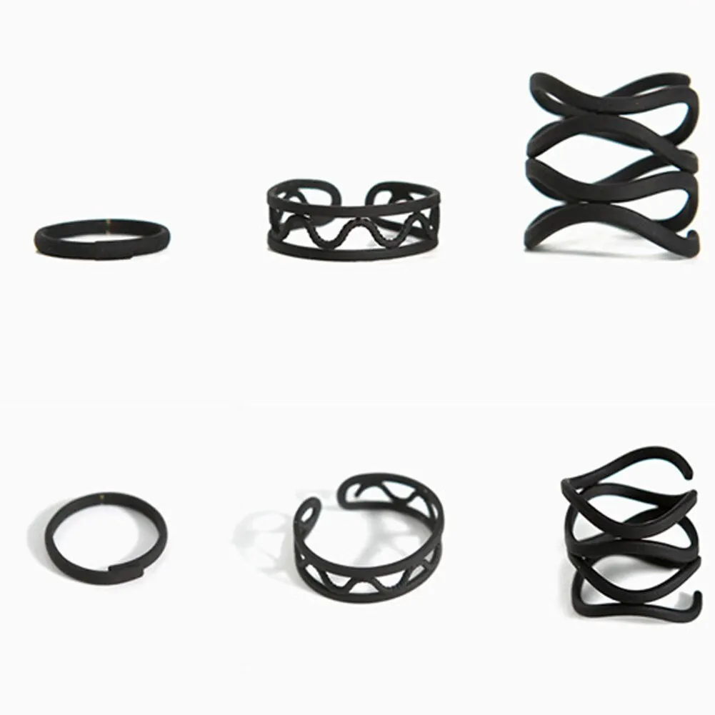 3 шт./компл. панк черные женщины без стопки домино украшение среднее кольцо набор