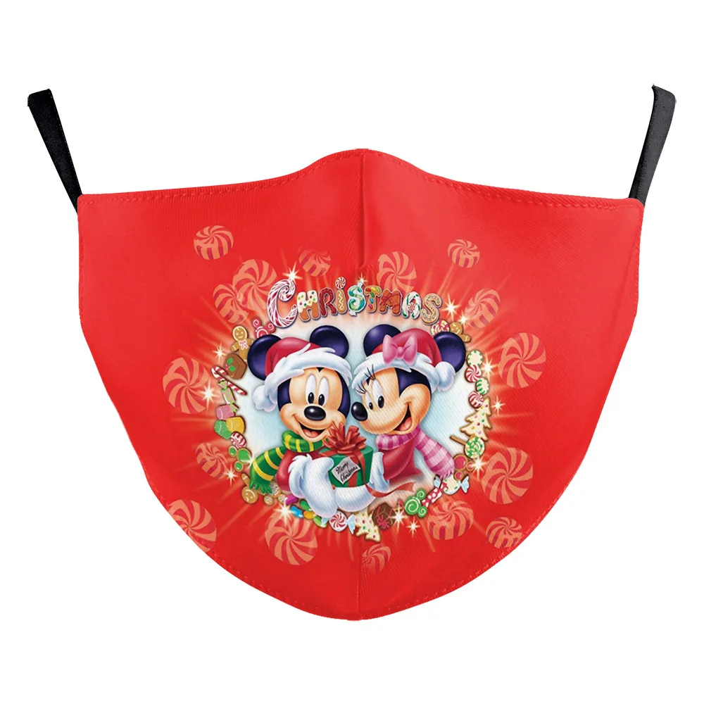 

1 шт. Disney индивидуальный дизайн для взрослых Рождественский Пылезащитный фильтр Милая смываемая маска с принтом мультяшная Микки Минни Мау...