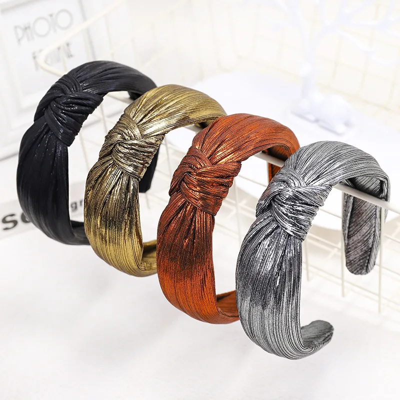 

Europe America New Headband Headwear for Women Lady's Color Bright Silk Fabric Card Fashion Simple Headband Hair Accessories