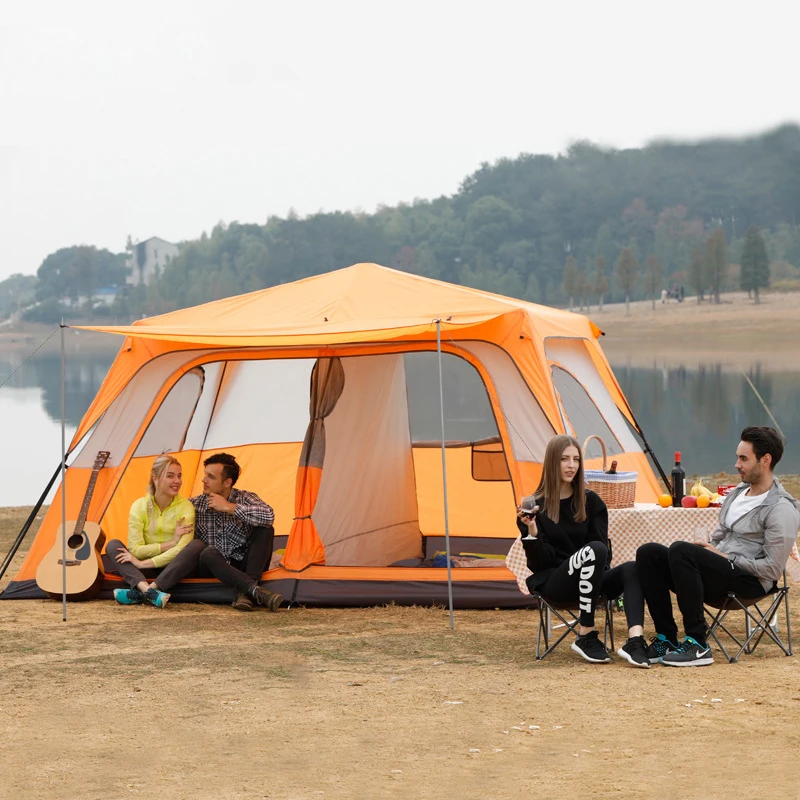 Автоматическая палатка на 8 12 человек водонепроницаемая двухслойная с одной