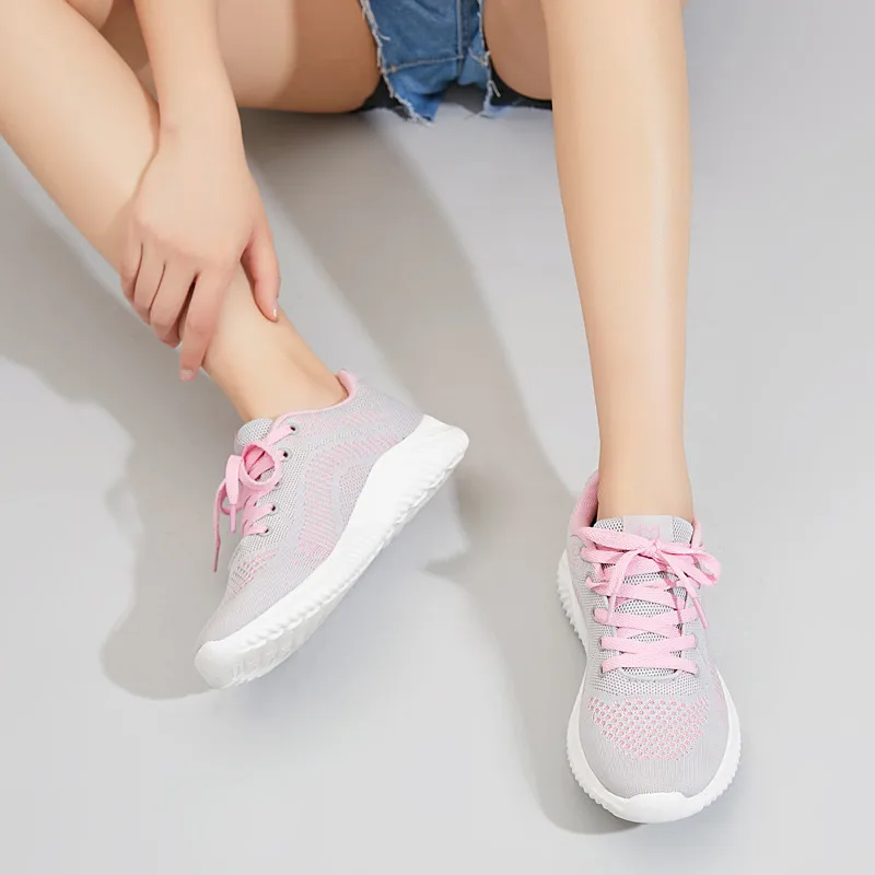 Кроссовки PINSEN женские на плоской подошве дышащие сетчатые Повседневная Удобная