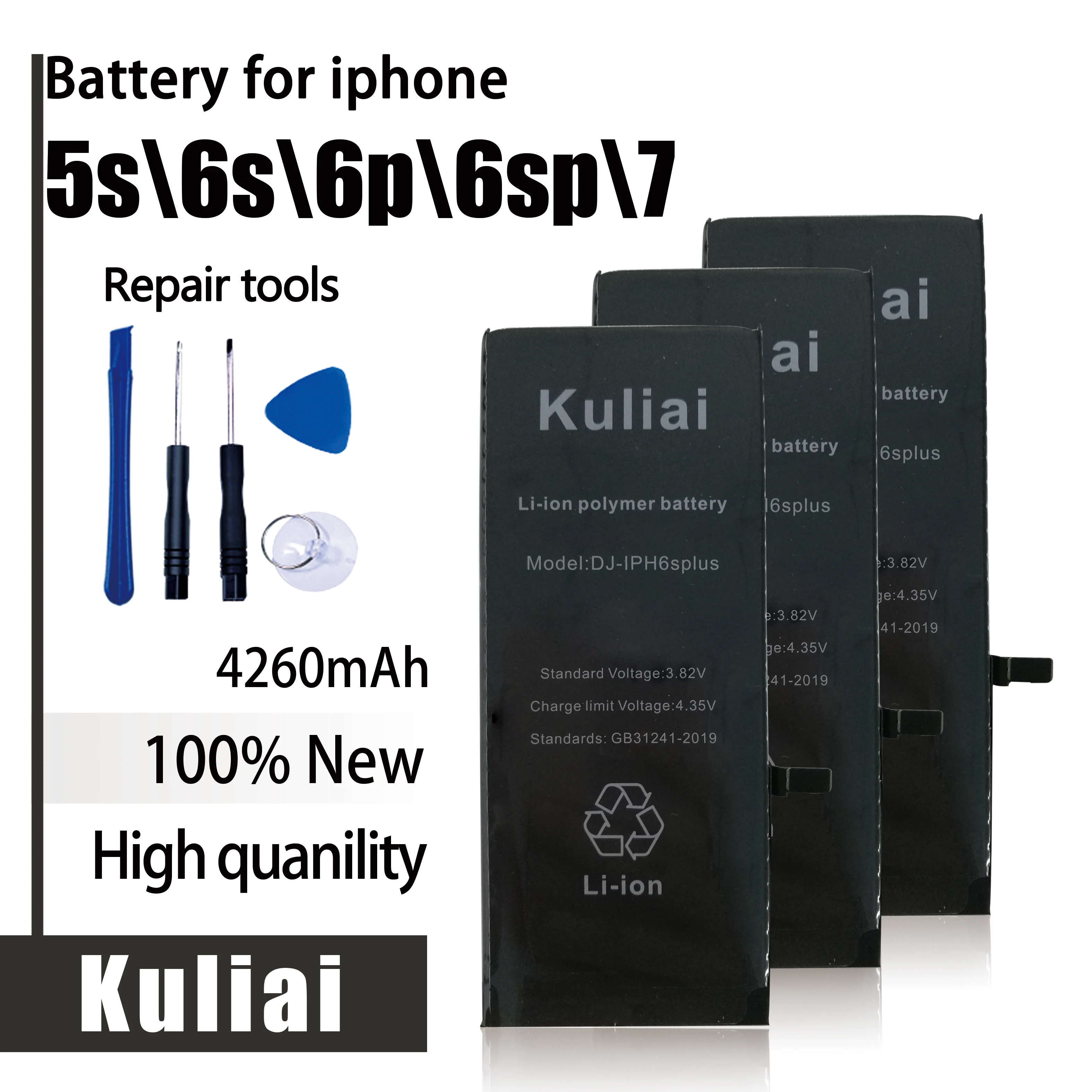 Для iPhone 5S 6S 6 plus батарея Kuliai мобильный телефон высокомощный Аккумулятор Bateria