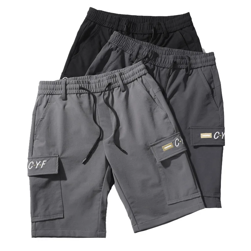 

2021 New Korean Casual Black Five-Point Pants Men's Summer Loose Fashion Trendy Brand Tooling High Quality Gray Shorts 28-42