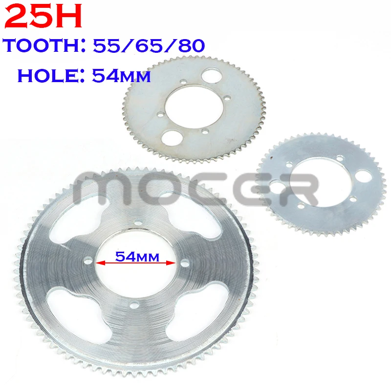 25H Звездочка 55t 65t 80t зуб 54 мм Задняя звездочка для 47CC 49CC Mini Moto ATV Quad Dirt Pit Pocket 2