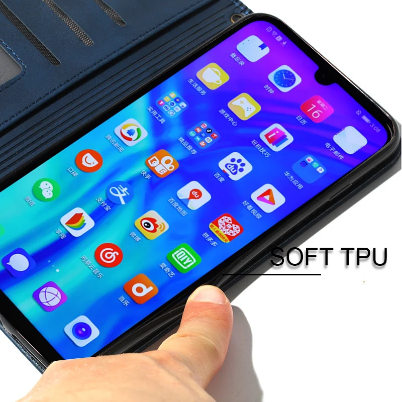 SUEF 9 Карта посылка из искусственной кожи чехол для huawei Honor 20i Lite P Smart Plus 2019 телефон