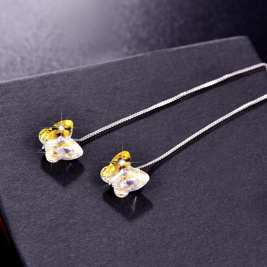 Женские серьги-подвески с кристаллами Swarovski модные свадебные серьги