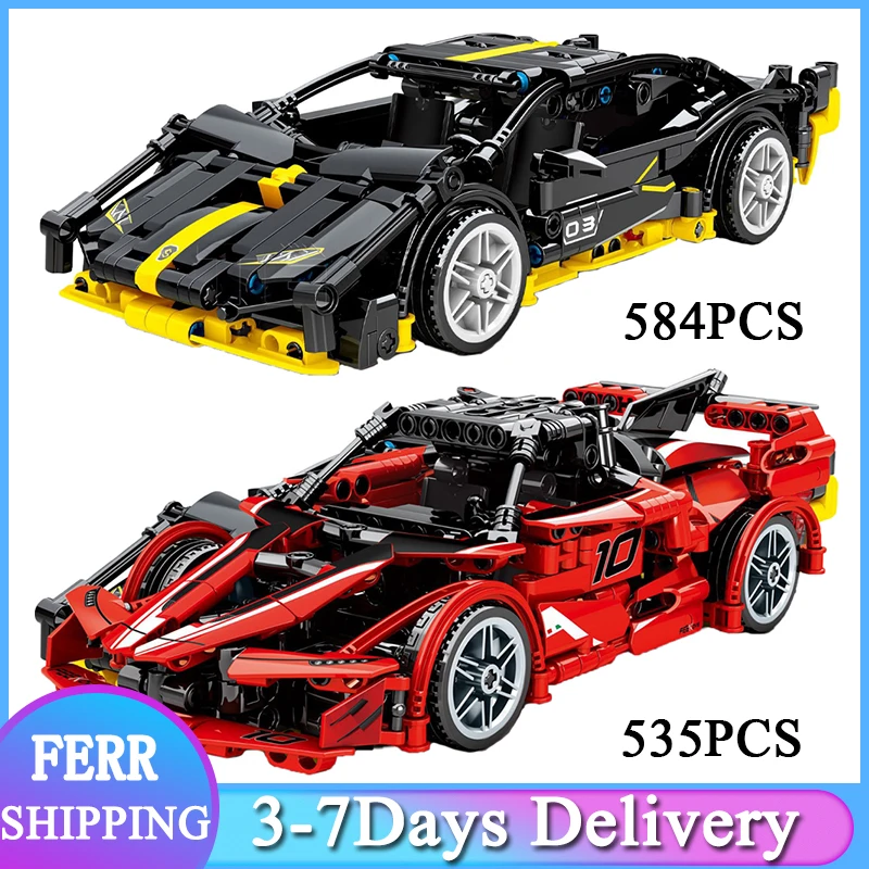

2021 8154/8155 MOC технический Супер спортивный автомобиль Sian Ferraried FXX модель Speed строительные блоки для автомобилей Кирпичи игрушки для детей