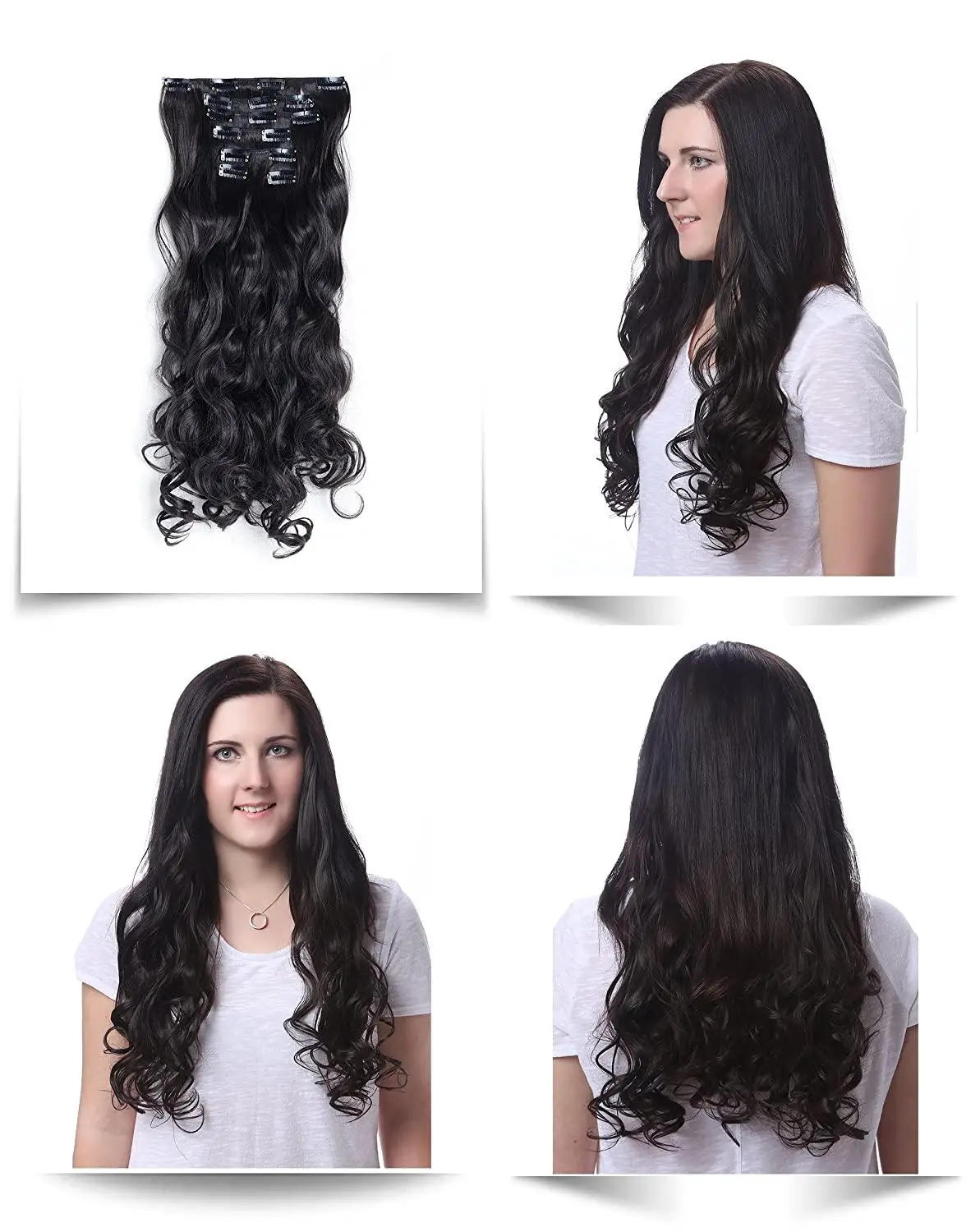 

24inch 6pcs/set Clip in Hair Extensions Curly Natural Hair Clip ins Synthetic Clip in Hair Extension for Women