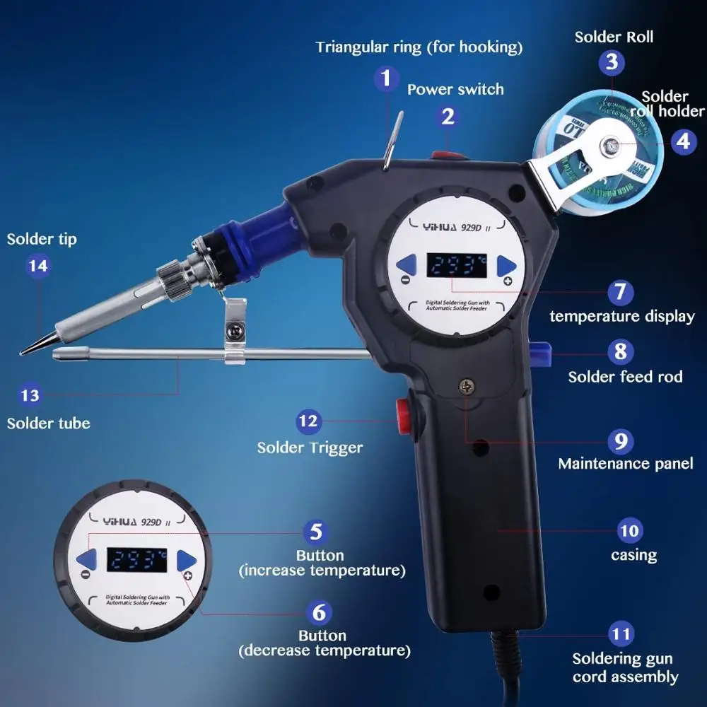 110/220V ручной внутренний нагрев Электрический паяльник для подключения к цифровой