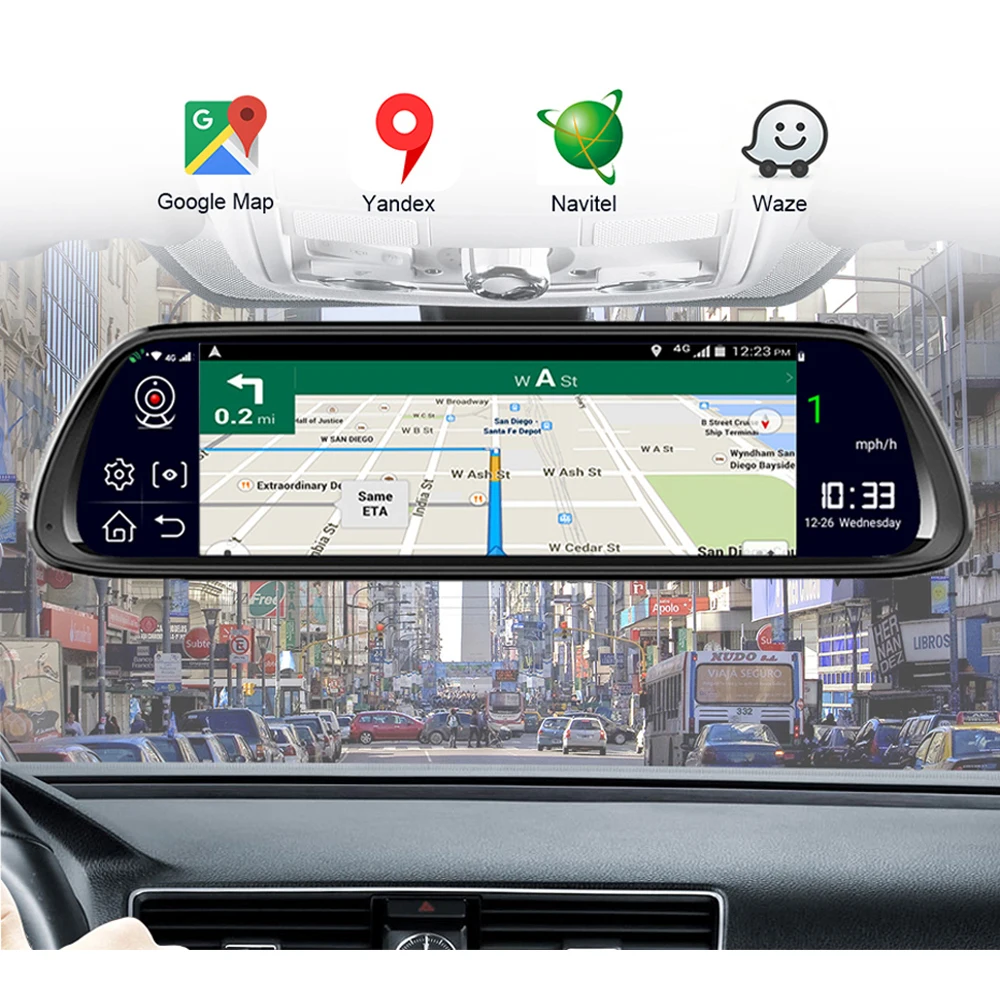 WHEXUNE Автомобильный видеорегистратор 4G Android 8,1 ADAS с зеркальным приводом dvr gps навигатор Авто FHD 1080P wifi видео регистратор