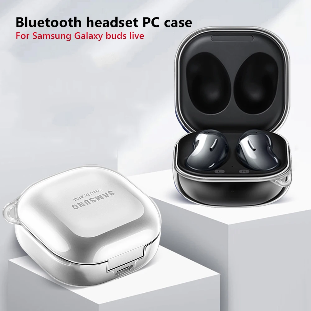 

Прозрачный чехол из поликарбоната для Samsung Galaxy Buds Live, жесткий защитный чехол из поликарбоната для galaxy buds live, ударопрочный чехол для samsung buds live