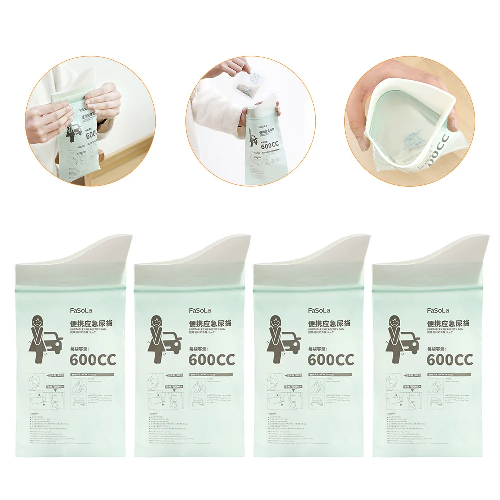 

4pcs 600CC Disposable Urine Bags Super Absorbent Sealable Emergency Bags