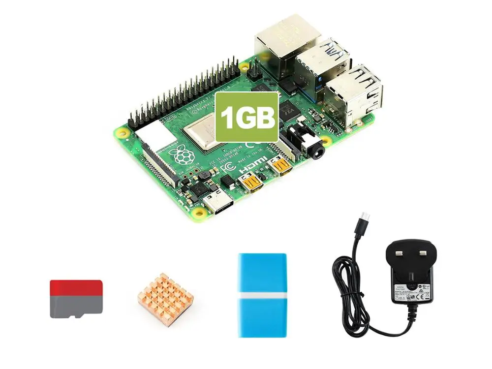 PI4B 1GB стартовый комплект с вилкой питания США/ЕС/Великобритании|Демонстрационные