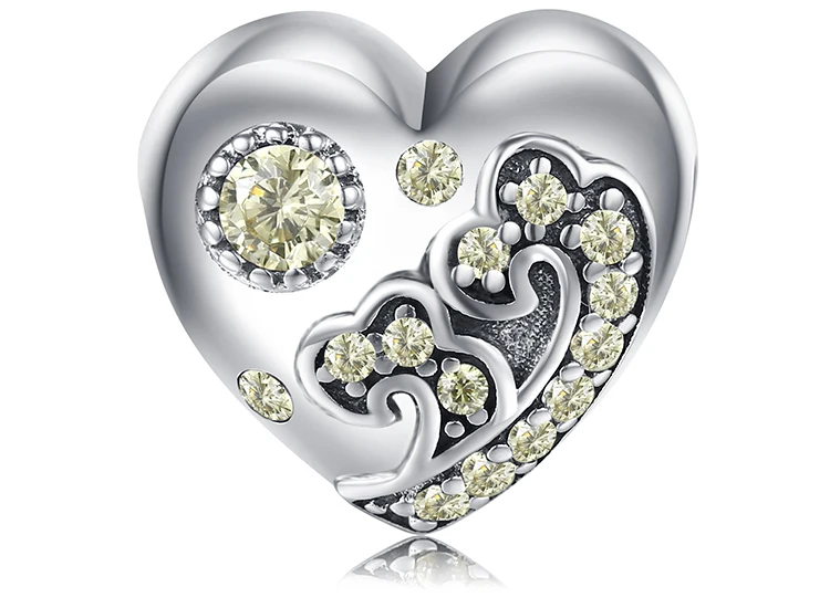 JewelryPalace 925 пробы серебро шампанское кубического циркония Звезда Луна подвеска в виде волн бусинами Fit Браслеты для Для женщин как красивые подарки