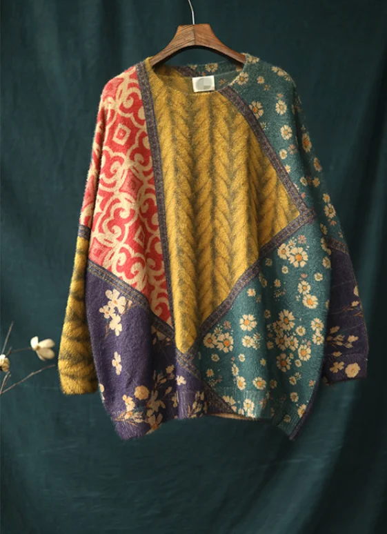 Осенне-зимний свитер женские свободные вязаные пуловеры в стиле ретро топы 2019