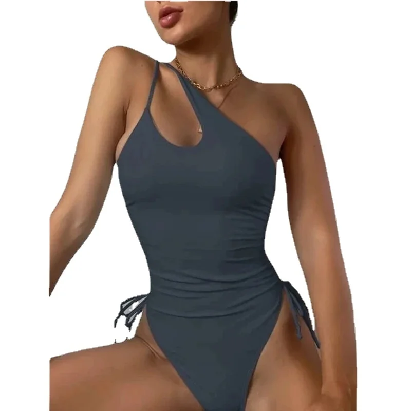Swimsuit NEW Irregular Single Shoulder Strap Swimwear Women UP SWIMSUIT Sexy One Piece Swimsuit YS032