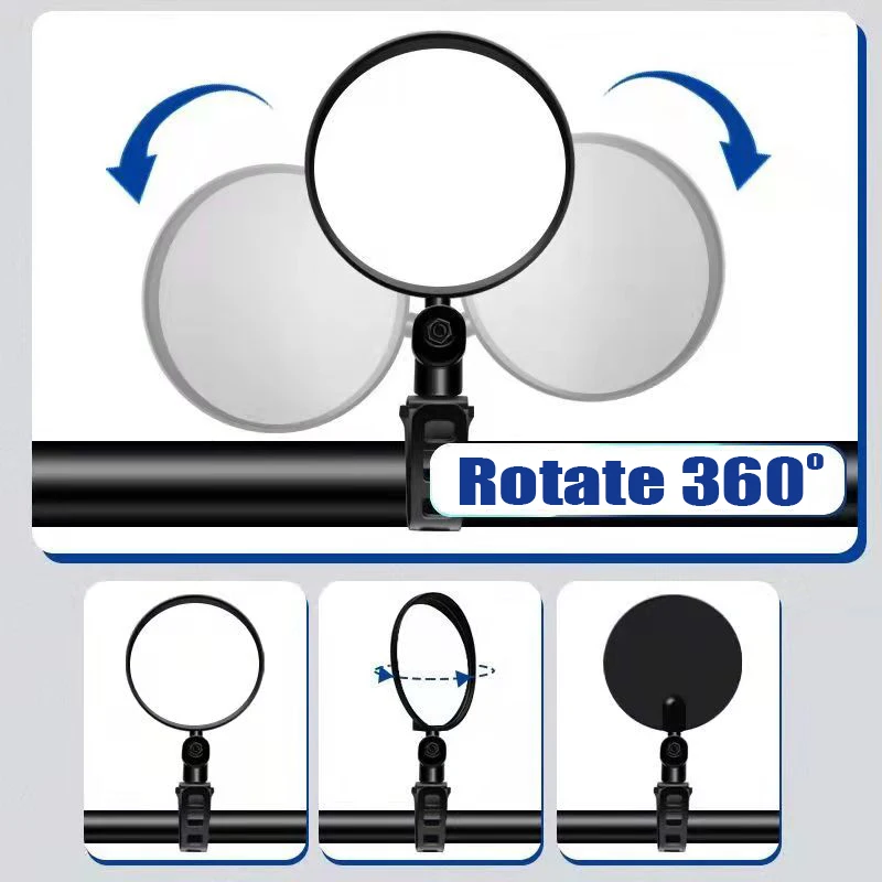 

Bicycle Rear View Mirror 360 Degree Rotate Road Bike Rearview Handlebar Mount Flexible Safety Cycling Back Mirror Folded Blind