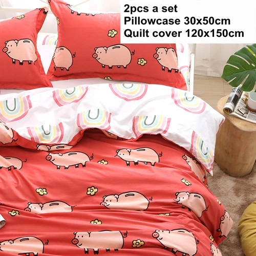 Piggy Rainbow 2 шт. в наборе) 120x150 см пододеяльник+ 30x50 см наволочка хлопковый комплект постельного белья для детской кроватки Поющая кровать - Цвет: Piggy Rainbow