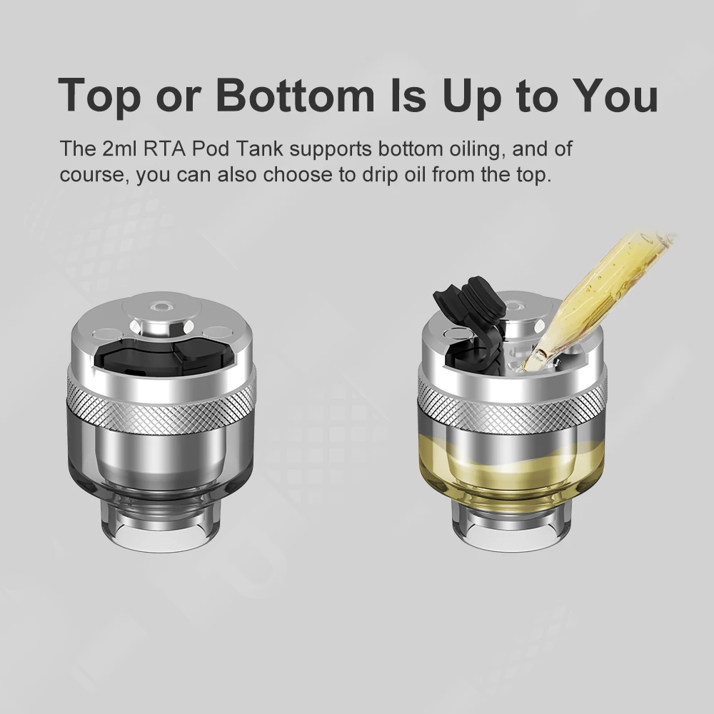 Атомайзер VOOPOO RTA Pod 26 мм 2 мл с одной катушкой для испарителя Drag X Plus 3 бокс мод