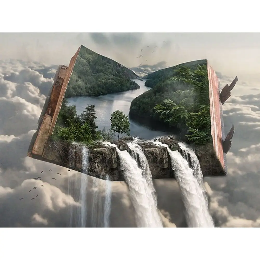5D DIY алмазная живопись водопад пейзаж полные круглые алмазные картины природный
