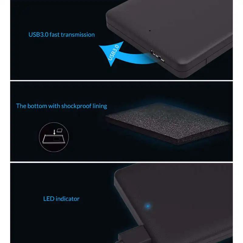

Orico 2.5 Inch Hdd Case Sata To Usb 3.0 Hdd Case Ssd Adapter For Samsung Seagate Ssd Hdd Drive Enclosure Hard Disk External Box