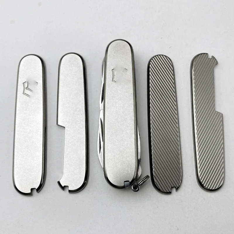 

1Pair Folding Knife Handle Grips Patches for 91MM Victorinox Swiss Army Knives Non-slip Shank Scale DIY Making Decor Replacement