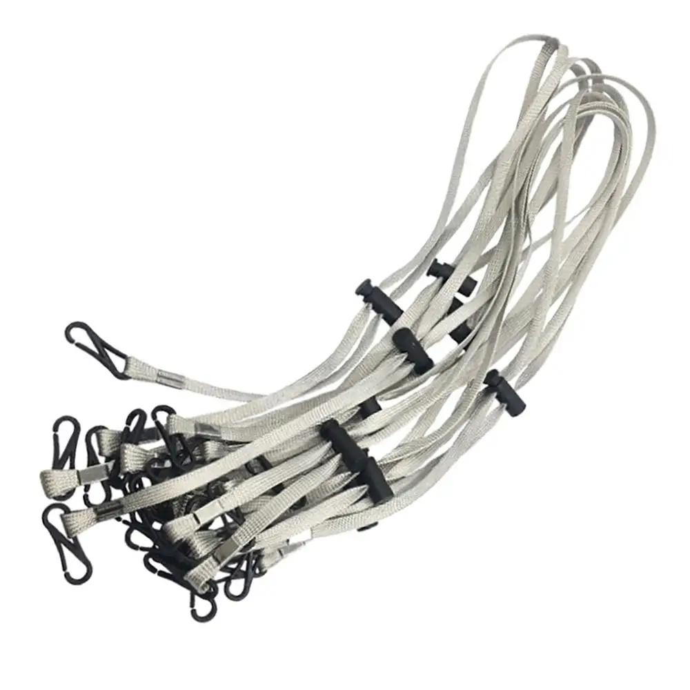 

10Pcs Flexible Elastic Hat Chin Cord Straps Adjustable Cord Fasteners Sports Hat Camping Wind Clip Lanyard Cord Hat Accessory