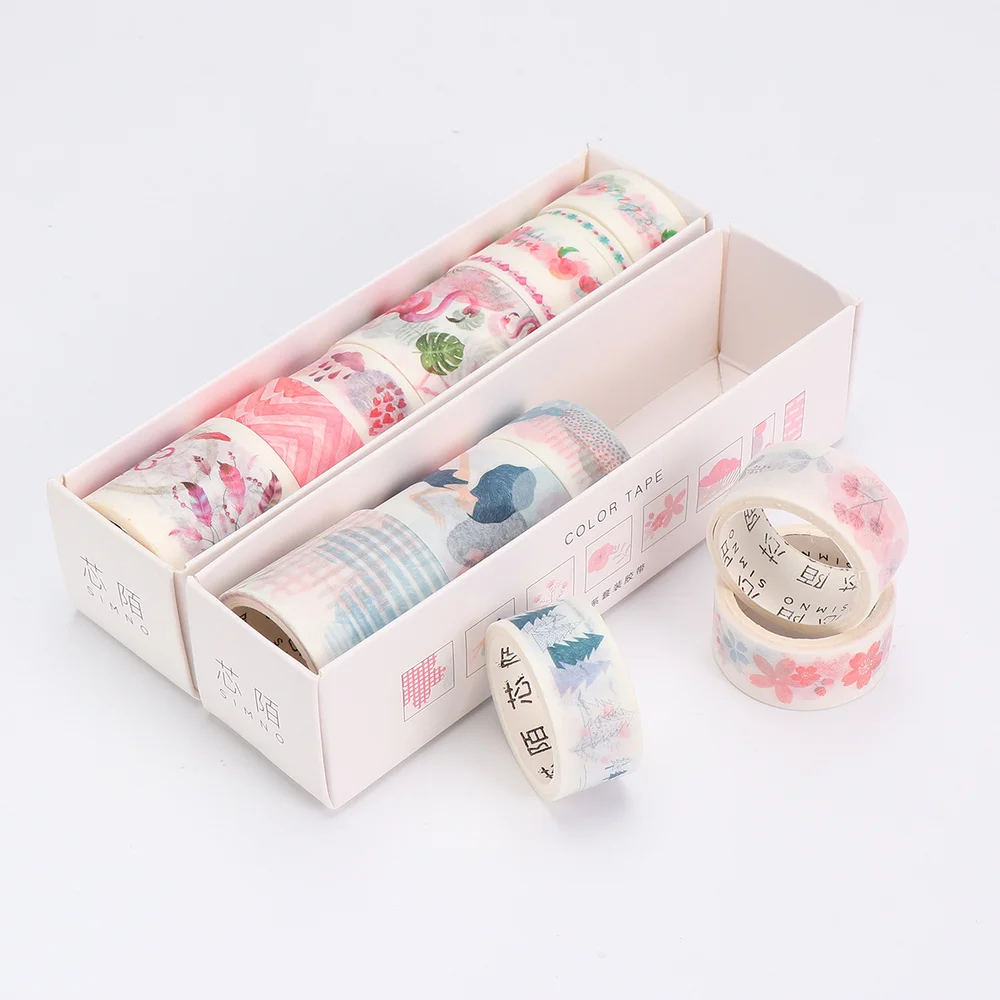 

16 Rolls Delicate Paper Tapes Creative Book Stickers Cartoon Notebook Paste Decals Adorable Planner Tapes for Decoration Scrapbo