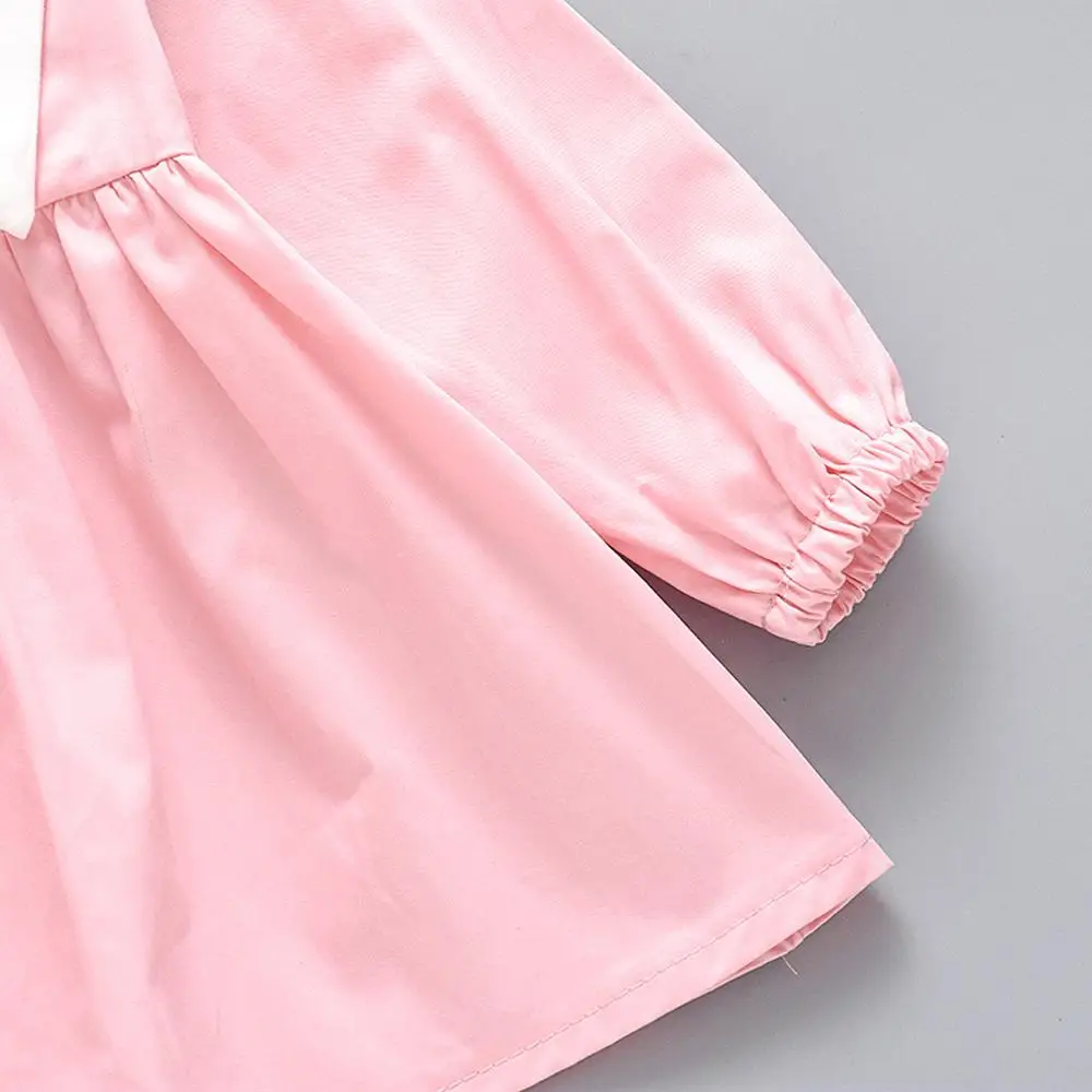 

Cute Baby Girl Dresses Kids Baby Girls Long Sleeve Soild Lapel Autumn Party Princess Dress Clothes