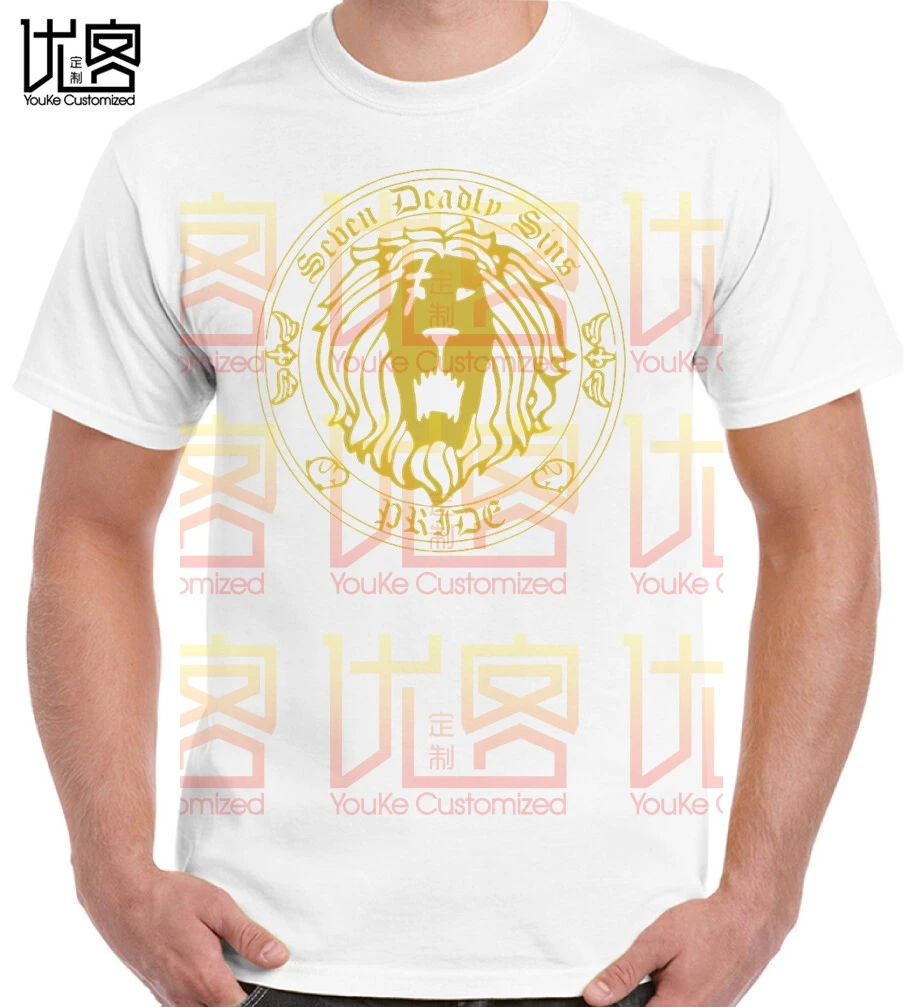 Мужские Винтажные Футболки с коротким рукавом и круглым вырезом The Seven Deadly Sins
