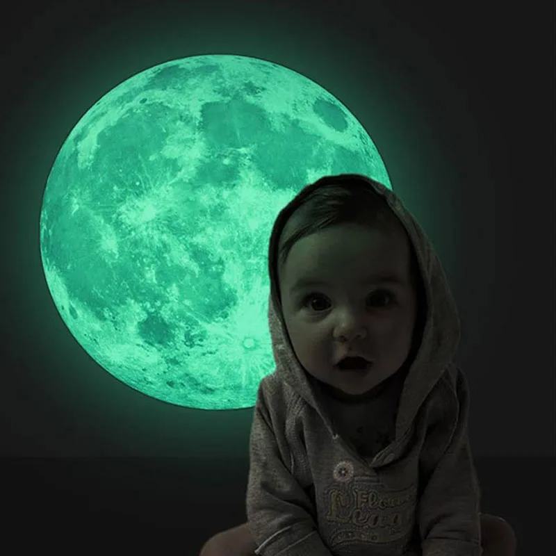 

3D Luminous Moon Wall Sticker Glow In The Dark Home Wall Decals Wallpaper for Kids Room Living Room Bedroom Decoration