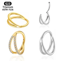 g23 titanium gold perforated nose ring diamonds indian womens wind nasal septum crystal fake cartilage diaphragm body jewelry