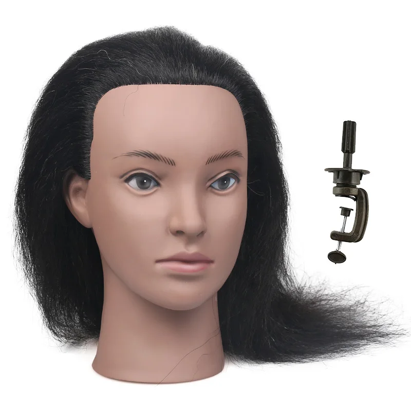 Настоящие Волосы манекен голова с подставкой кукла для плетения Волос Голова