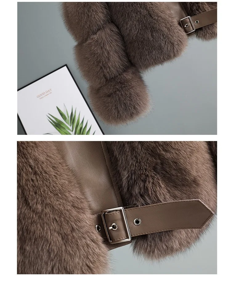2021 New 100% Natural Fox Fur Jacket Women's Winter Fashion Warm Winter Coat High Quality High Quality Fur Vest Free Delivery