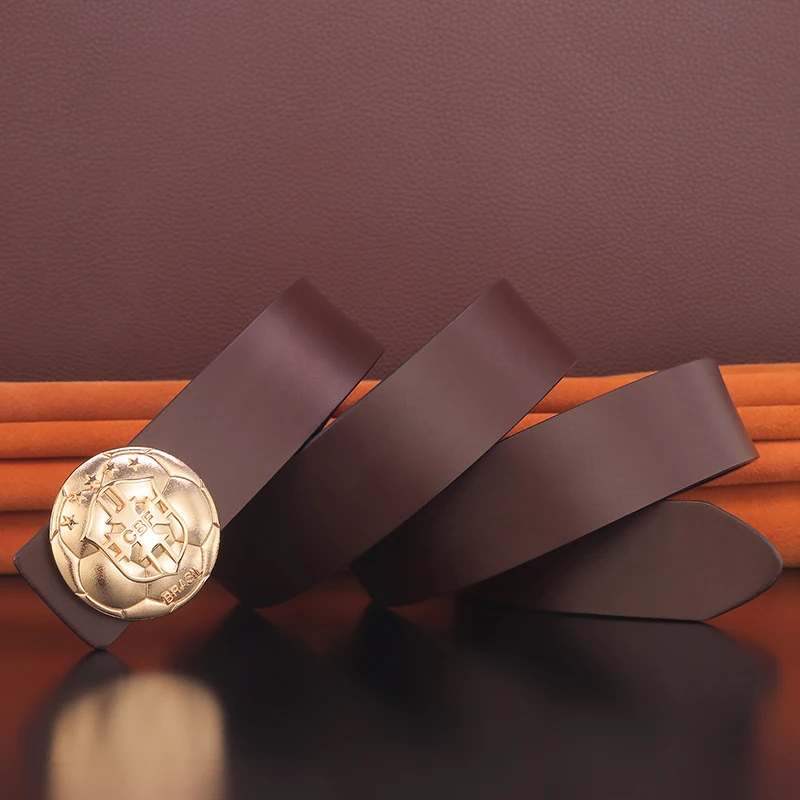 

High Quality 3.8cm Wide Belt Men's Round Sliding Buckle Personality Black Designer Belt Men's Luxury Fashion Brand Cinturon