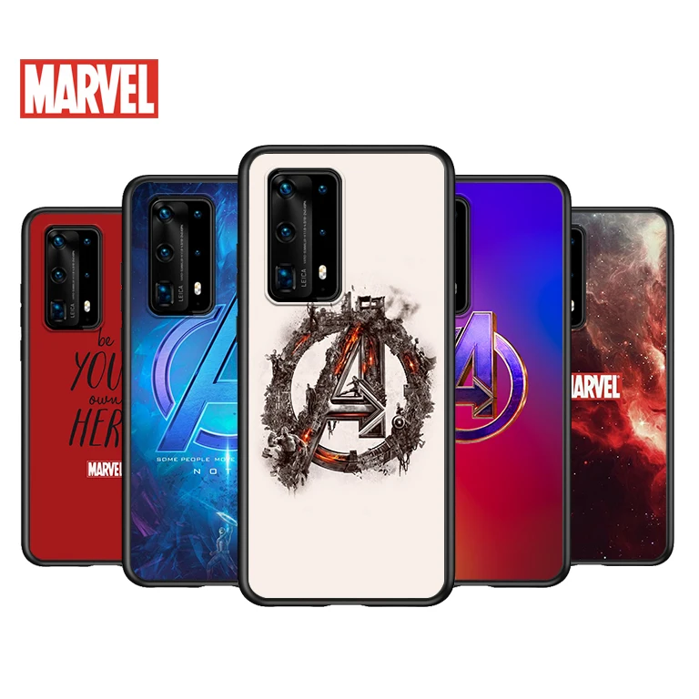 

Soft TPU Cover Marvel Avengers Logo Cool For Huawei P40 P30 P20 Pro P10 P9 P8 Lite RU E Mini Plus 2019 2017 Black Phone Case