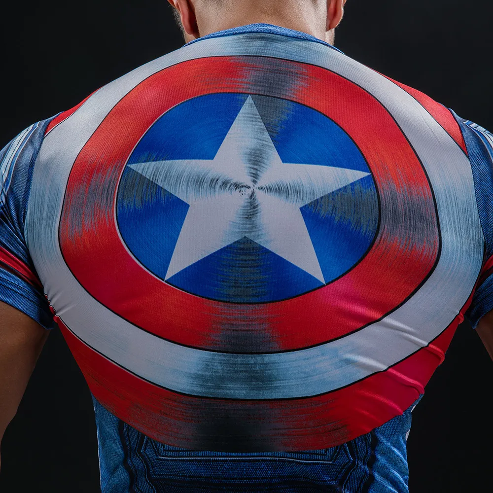 Мужские спортивные футболки с 3D принтом Капитан Америка, Мстители Marvel 3, Железный человек, фитнес, мужская тренировочная футболка