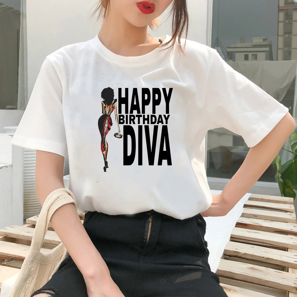 

Aesthetic Short Sleeve Top Tees T-shirt Modern The Mysterious Happy Birthday Dva Print 2021Summer S-3xl Tshirt Femme Creativity