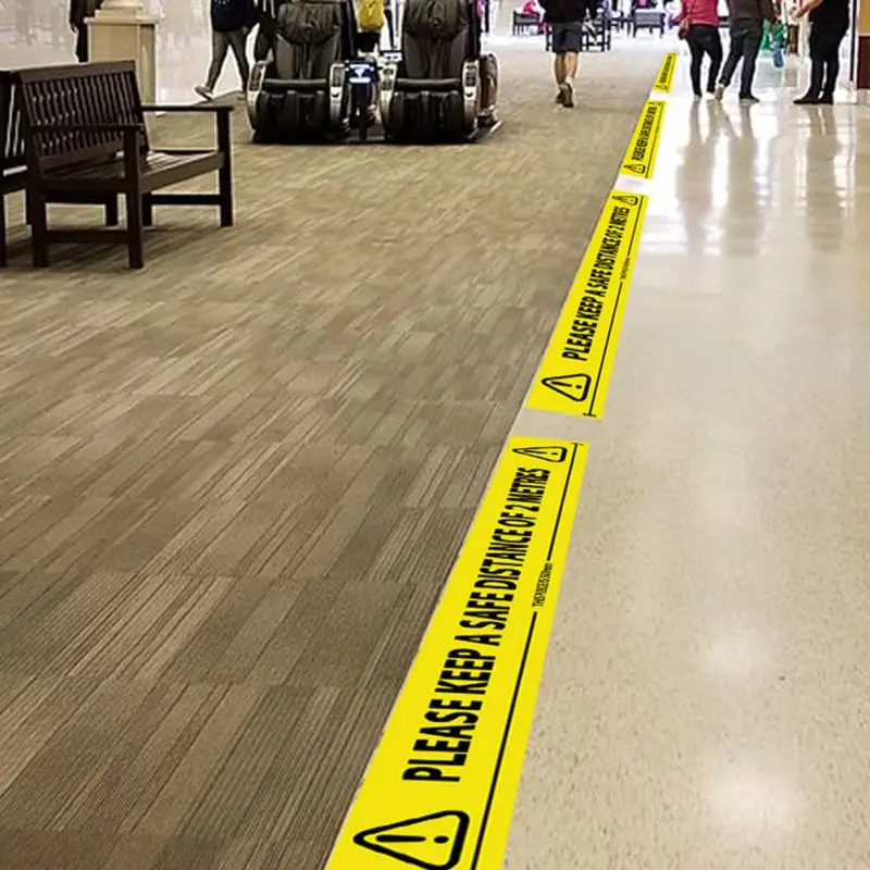 BRIGHT YELLOW PVC Keep Safe Distance WATERPROOF 2 METERS Social Floor Marking Tapes 48 mm X 33 Meter New# | Дом и сад