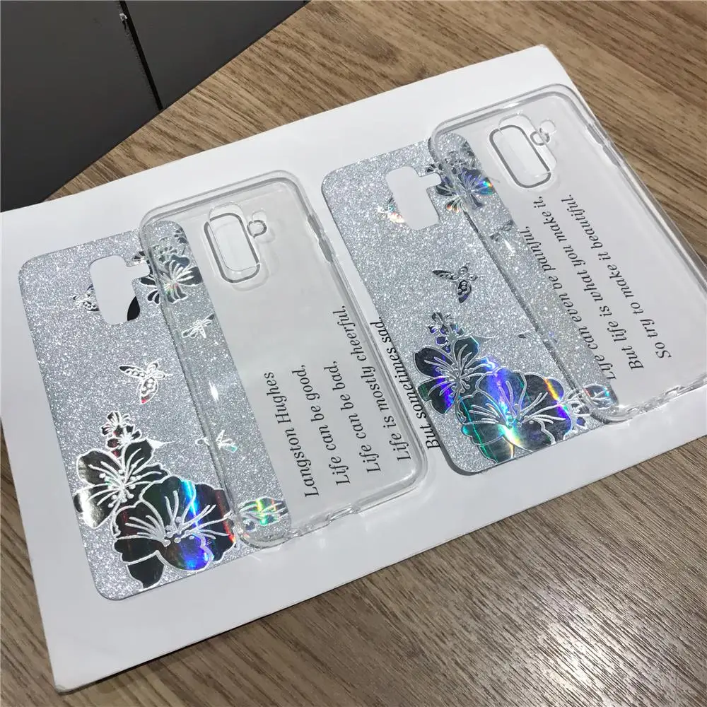 Buterfly Flower Glitter TPU Case For Samsung Galaxy S9 S8 Plus S10 S10E Note 10 Cover Soft Bling Phone A5 A7 J5 J7 2017 |