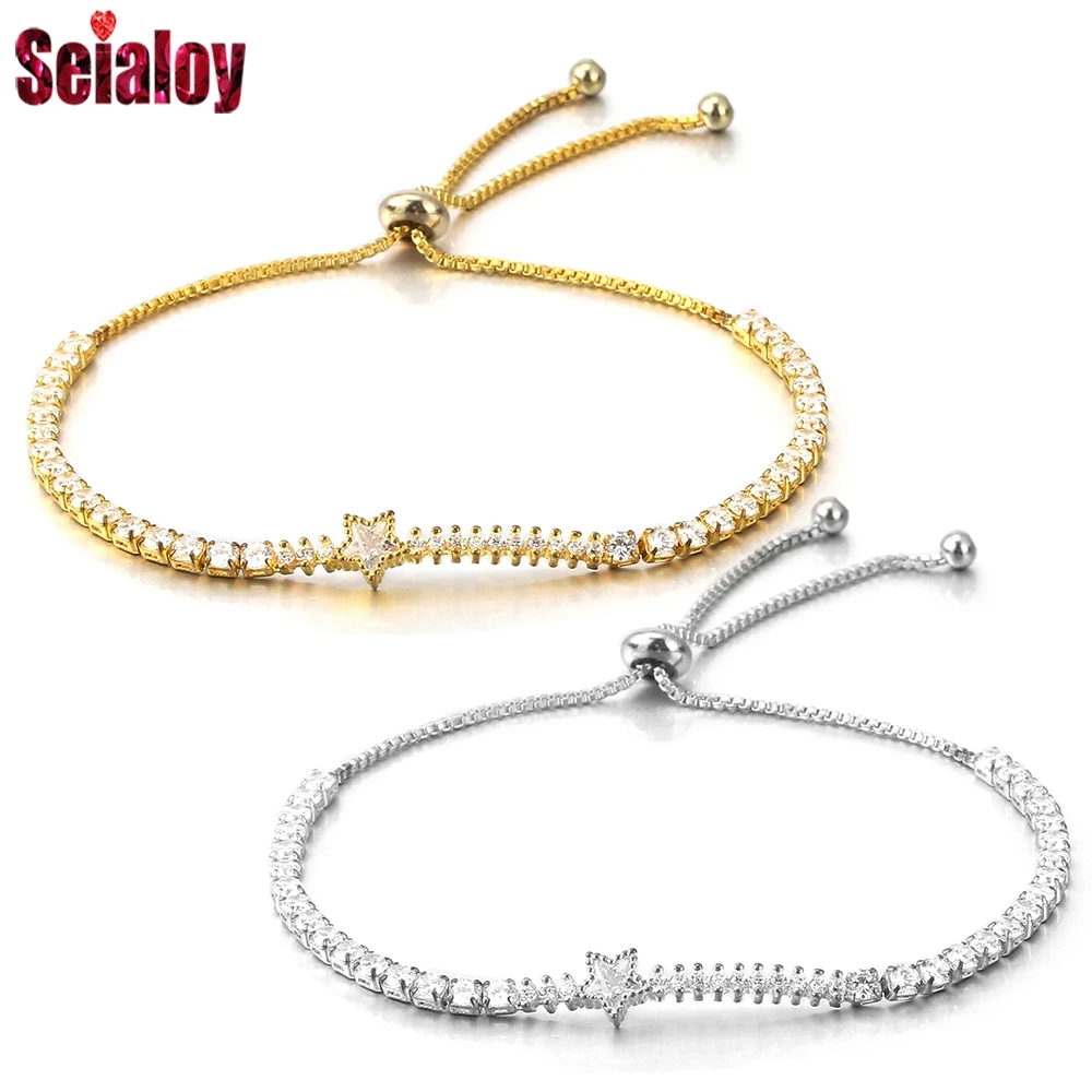 Браслет Seialoy с цирконием и метеоритом Starlink регулируемый браслет в стиле бохо для